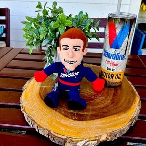 Valvoline 10W-40 motor oil tumbler & 1999 Mark Martin Cool beans plush
